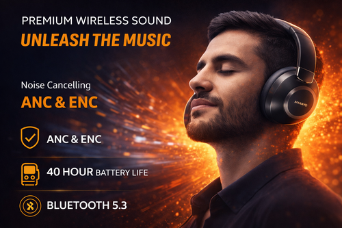 ClearSound 80H Active Noise Cancelling Bluetooth Headphones