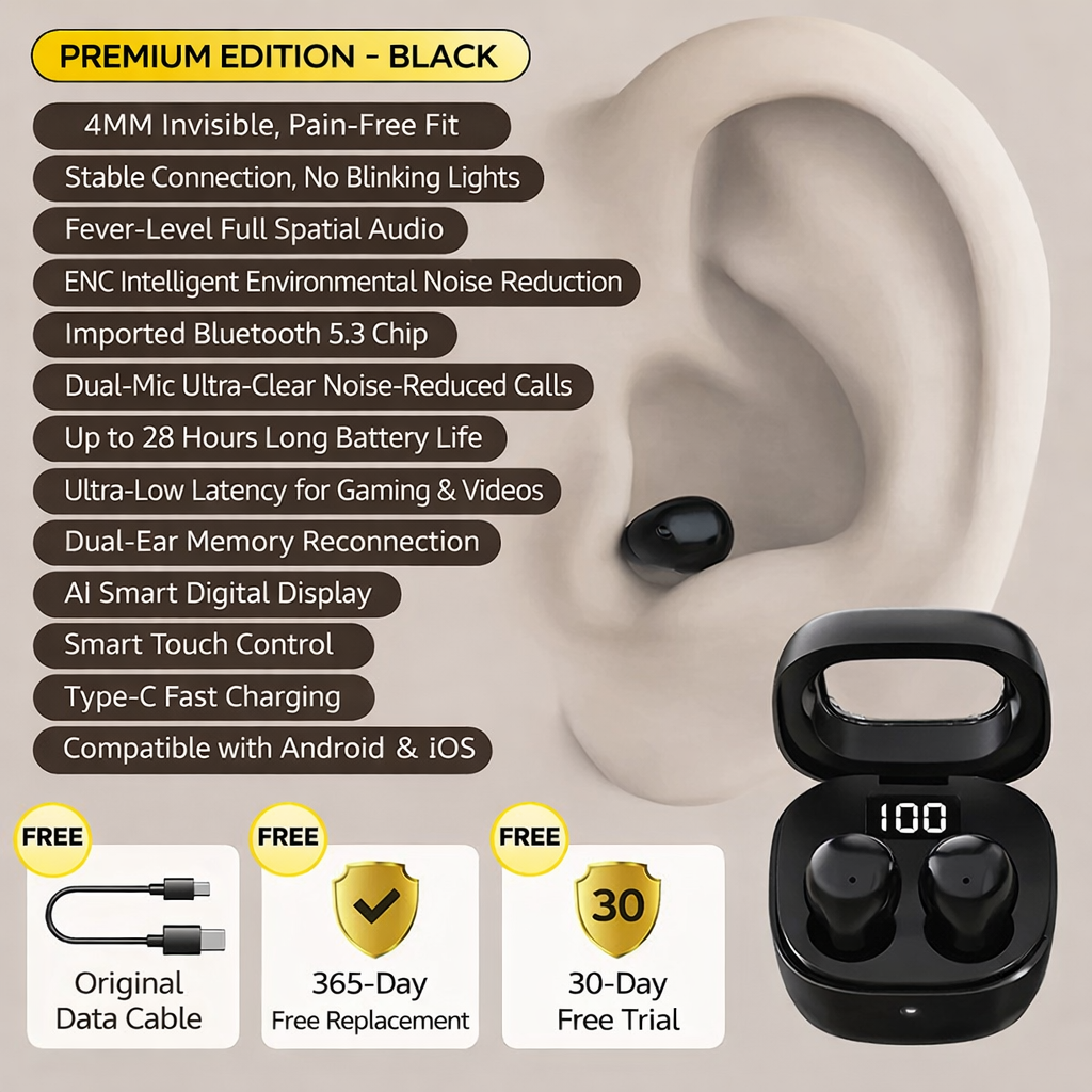 Mini Pro4SS Invisible True Wireless Bluetooth Earbuds