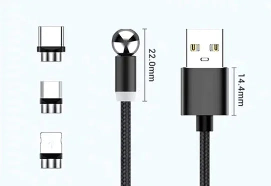 360° Magnetic Charging Cable for iPhone and Android